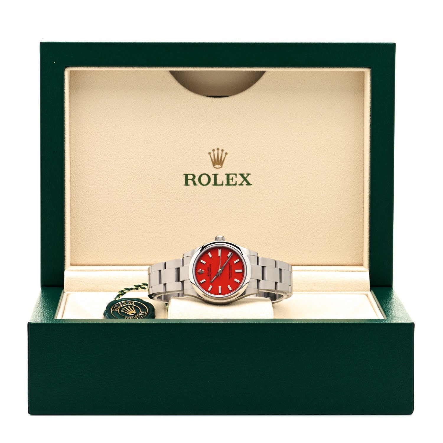 Rolex Stainless Steel 31mm Oyster Perpetual Watch Coral Red 277200 5 of 5