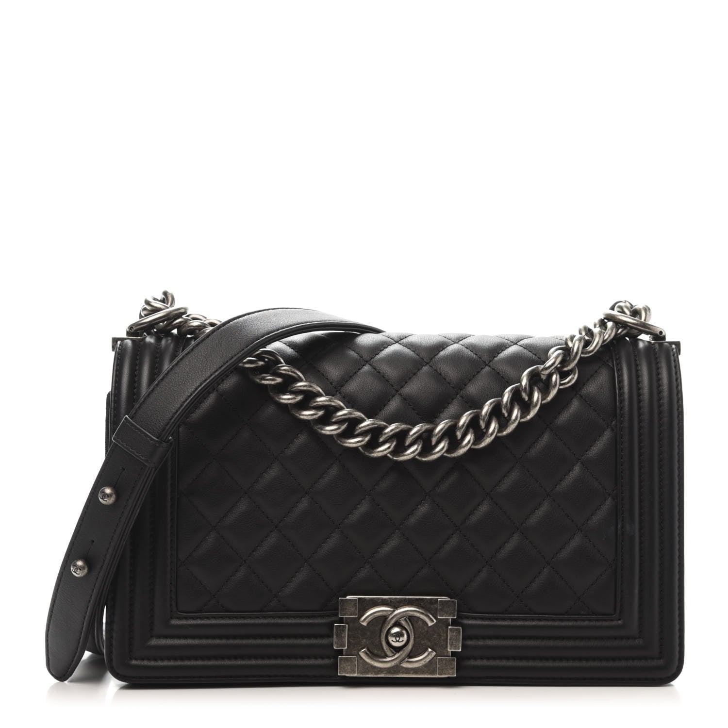 Chanel Calfskin Quilted Medium Boy Flap Black 1 of 14
