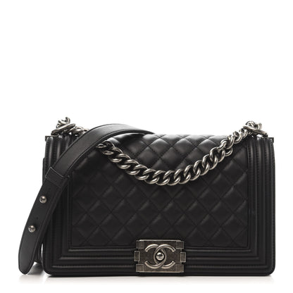 Chanel Calfskin Quilted Medium Boy Flap Black 1 of 14