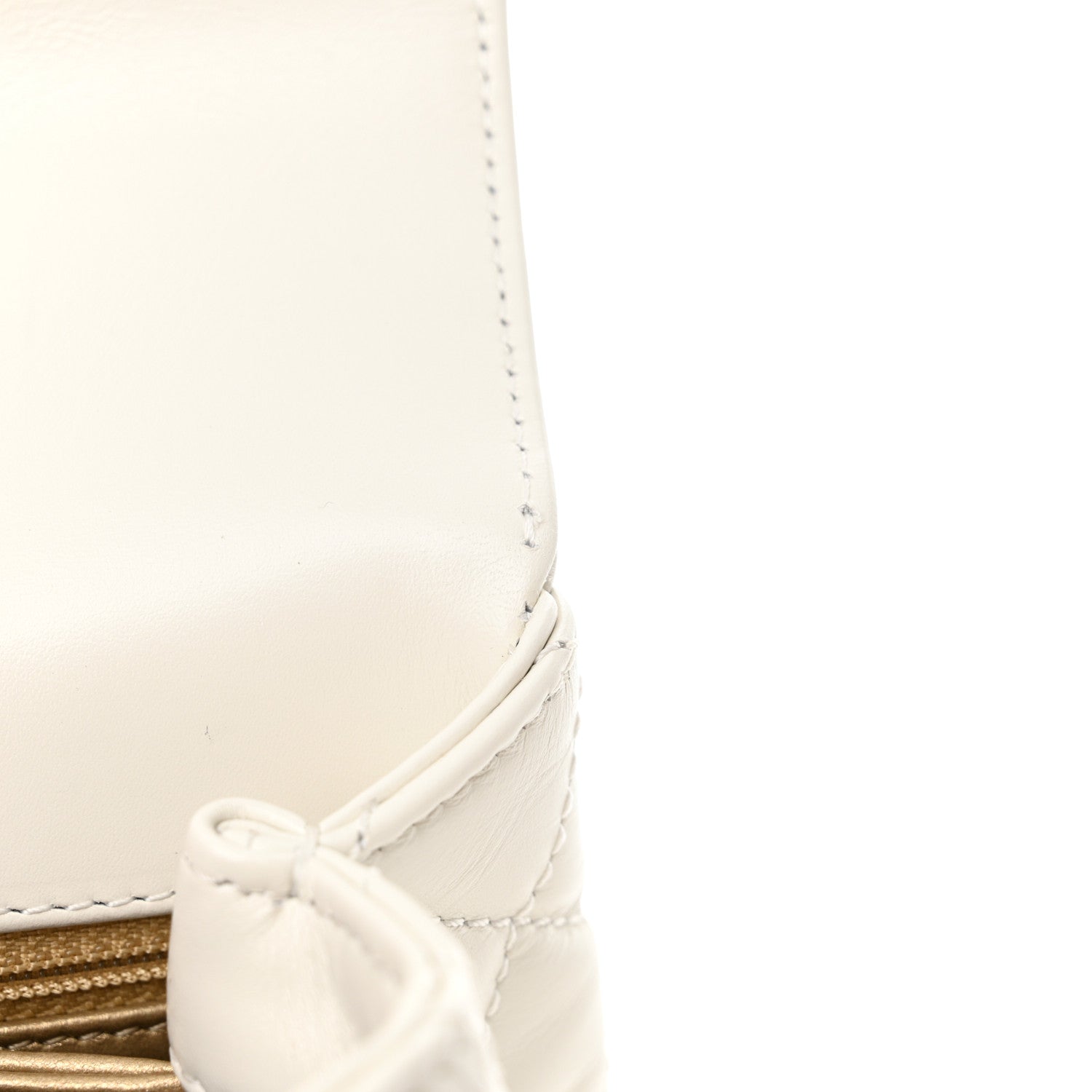 Chanel Shiny Calfskin Quilted Mini Coco Chain Gold Handle Flap White 12 of 13