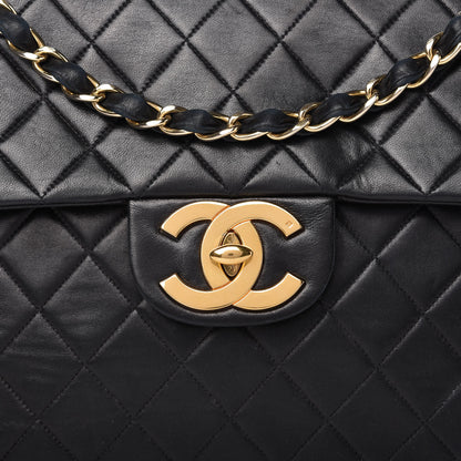 Chanel Lambskin Quilted XL Jumbo Single Flap Black 9 of 9