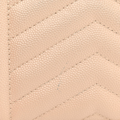 Saint Laurent Grain De Poudre Mixed Matelasse Triquilt Monogram Chain Wallet Dark Beige 10 of 12