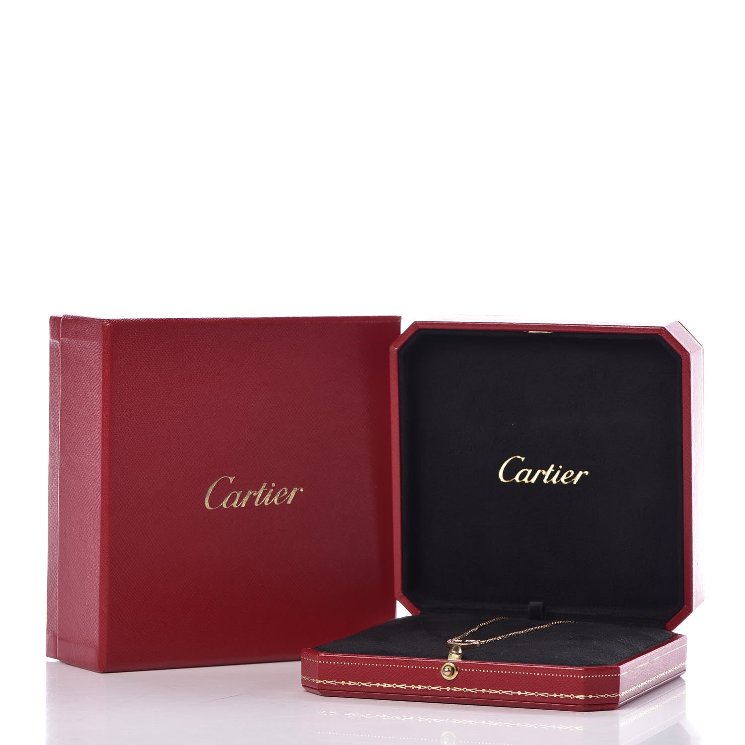 Cartier 18K Yellow Gold Pink Sapphire Hearts and Symbols Pave Necklace 7 of 7