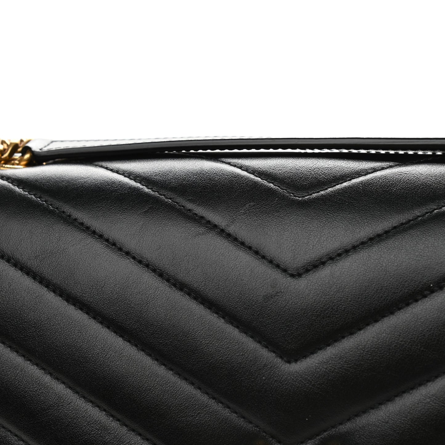 Calfskin Y Quilted Monogram Large Loulou Chain Satchel Black
