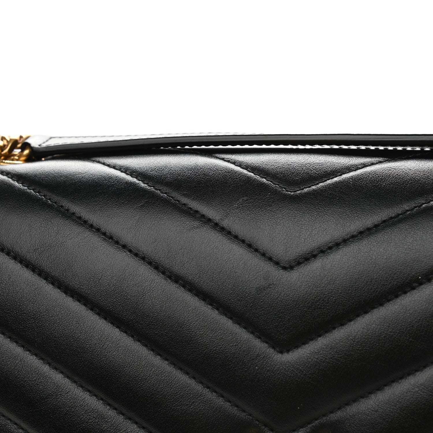 Saint Laurent Calfskin Y Quilted Monogram Large Loulou Chain Satchel Black 10 of 11