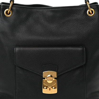 Miu Miu Vitello Phenix Shoulder Bag Black 7 of 11