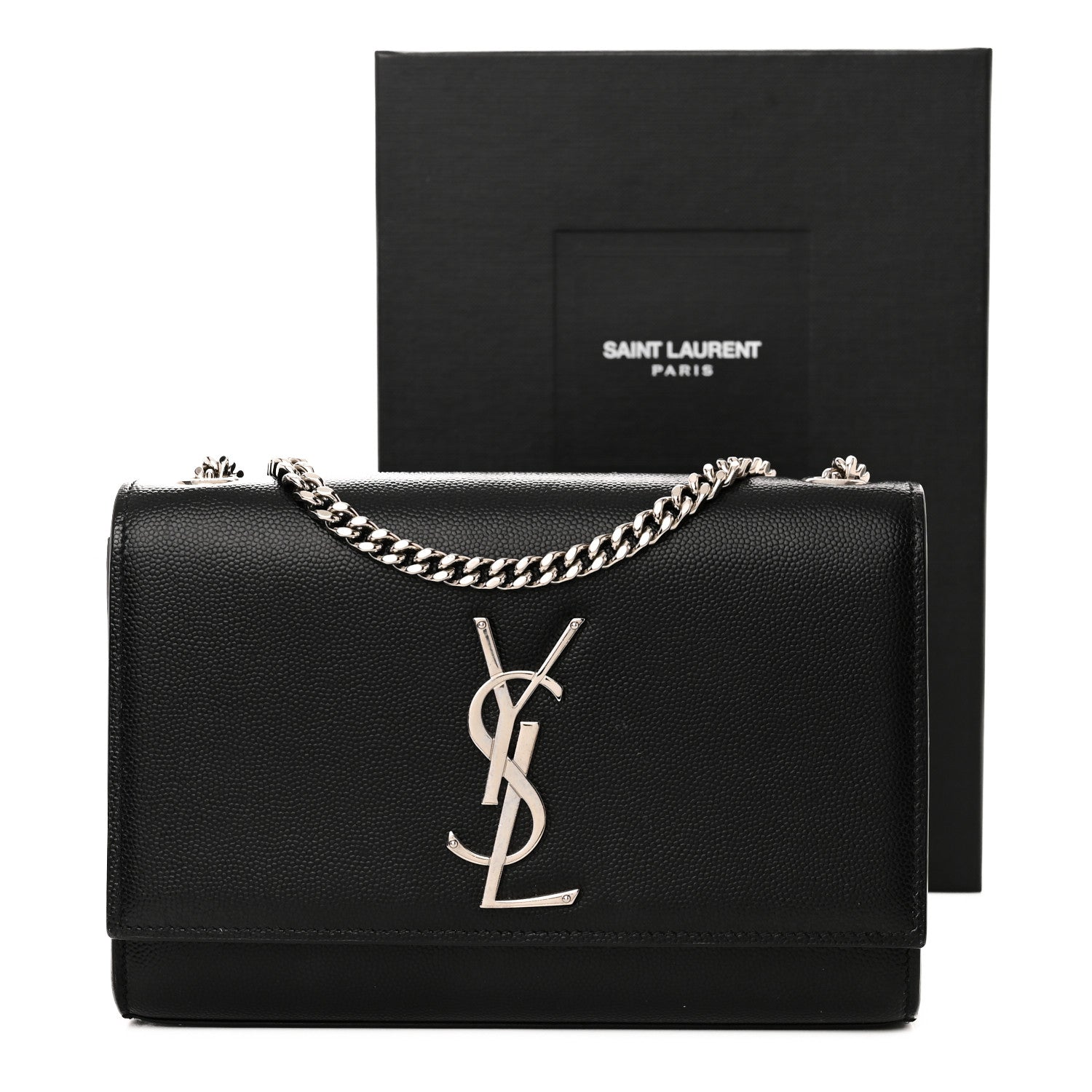 Saint Laurent Grain De Poudre Small Monogram Kate Satchel Black 13 of 13