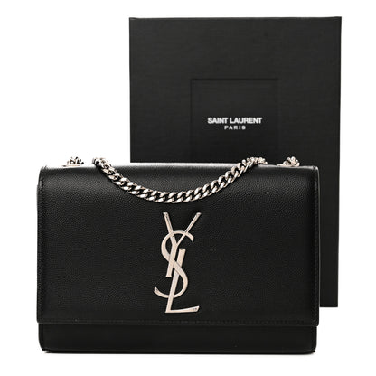 Saint Laurent Grain De Poudre Small Monogram Kate Satchel Black 13 of 13