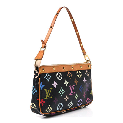 Louis Vuitton Monogram Multicolor Pochette Accessories Black 3 of 11