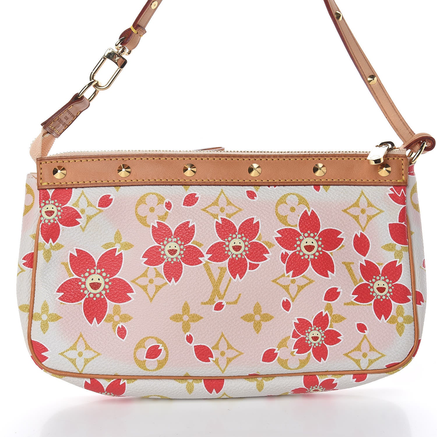 Louis Vuitton Monogram Cherry Blossom Pochette Accessories Red 10 of 14