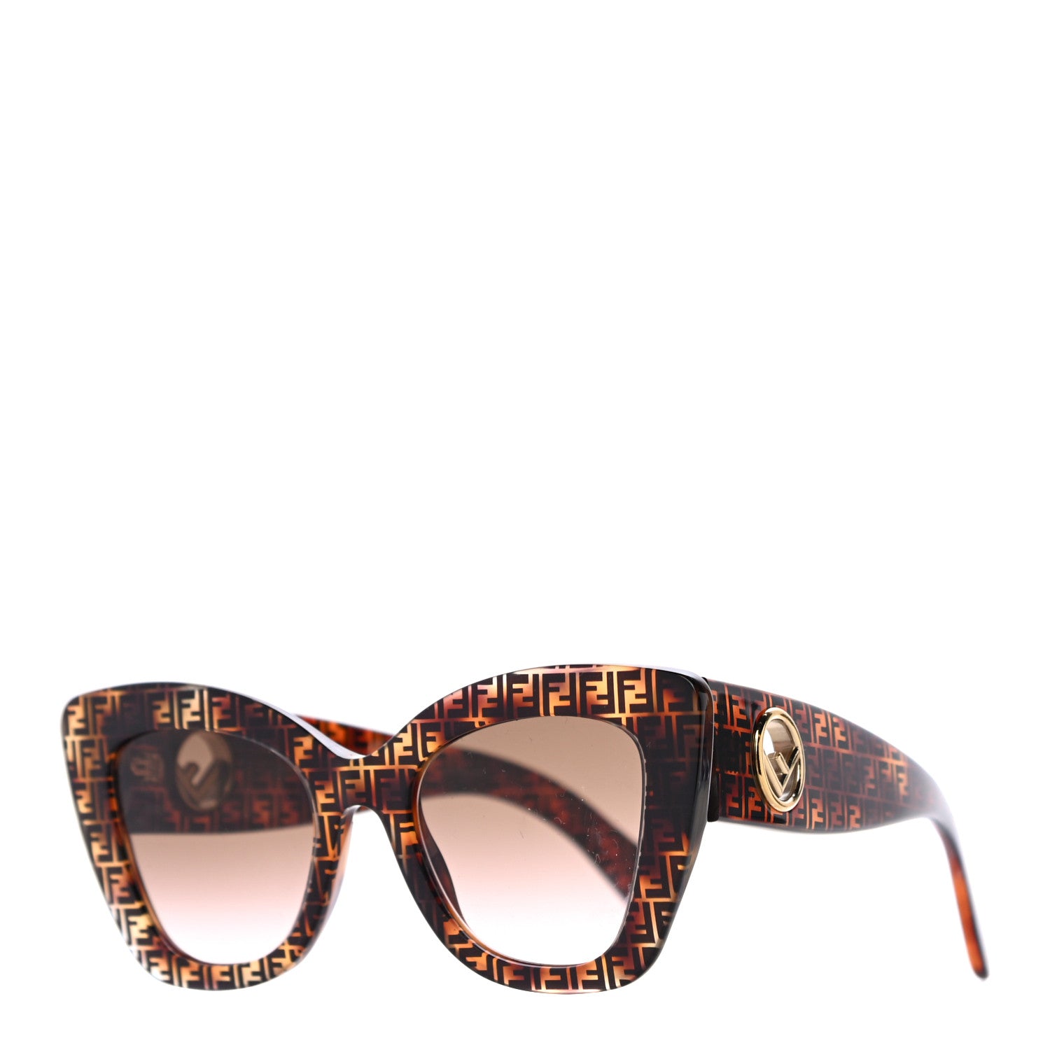 Fendi Acetate F is Fendi FF 51mm Cat Eye Sunglasses 0327/S Tortoise Camouflage 1 of 8
