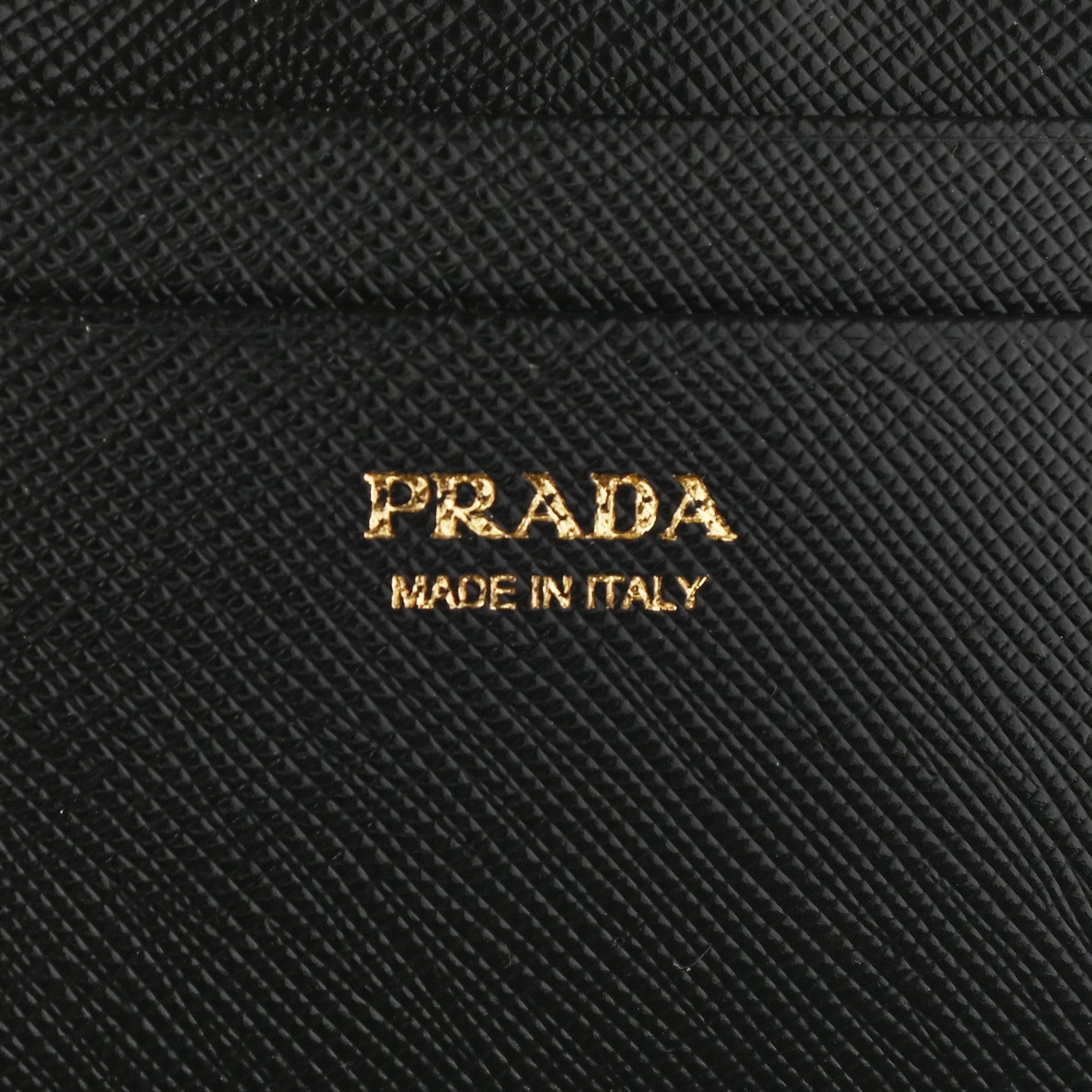 Prada Saffiano Metal Coin Case Card Holder Black 6 of 6