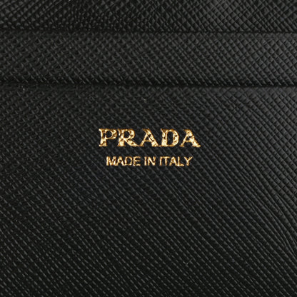 Prada Saffiano Metal Coin Case Card Holder Black 6 of 6
