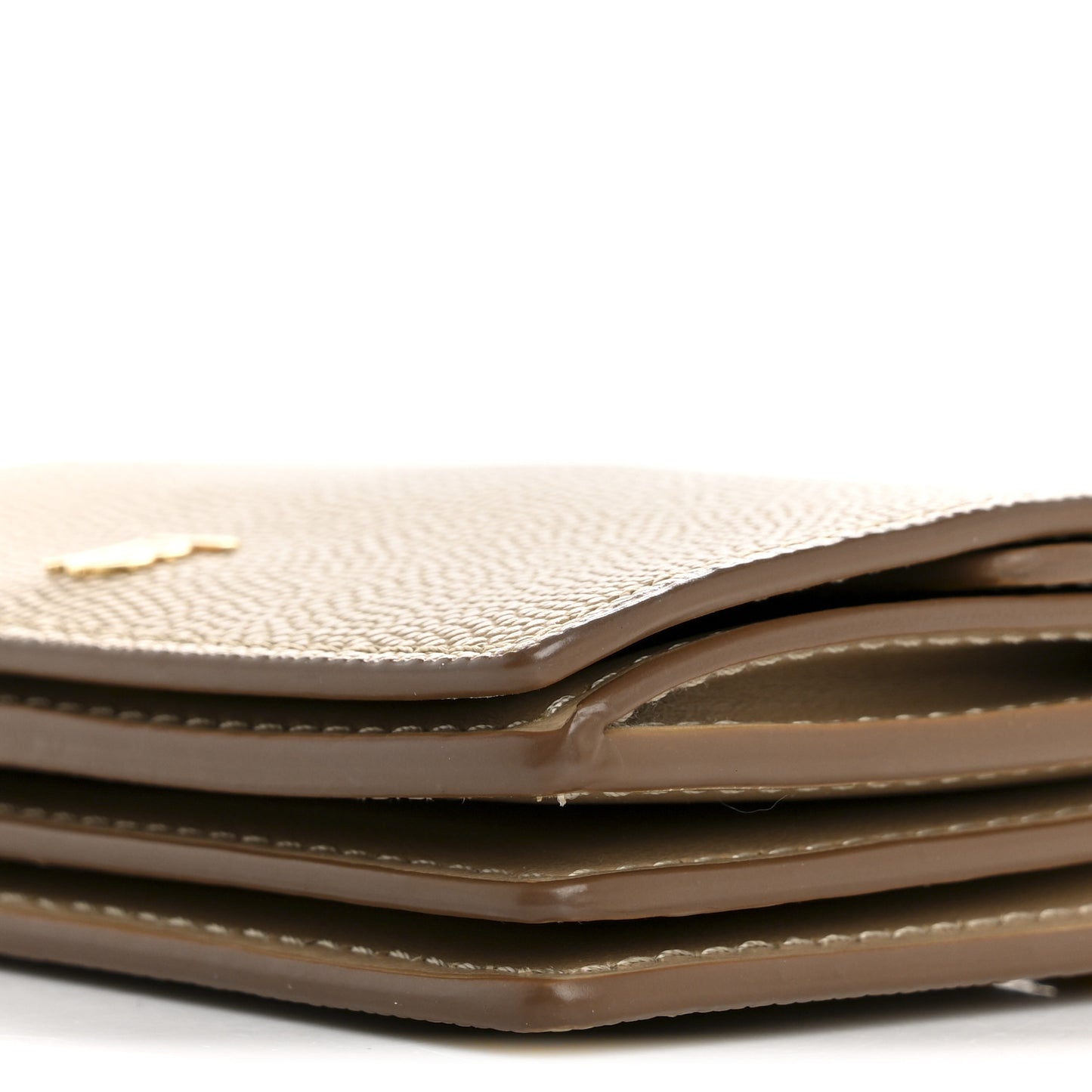 Grained Calfskin Jessie Chain Card Case Archive Beige