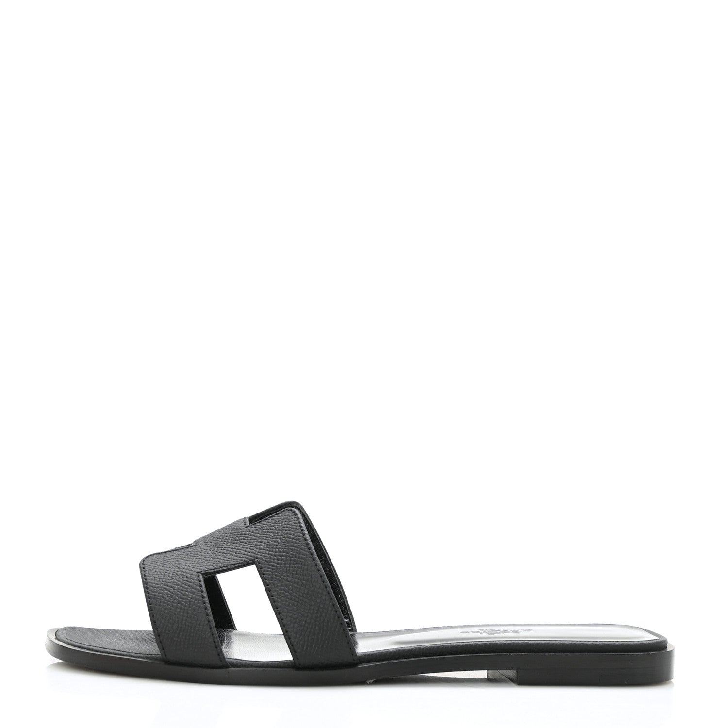 Hermes Epsom Oran Sandals 37.5 Black 1 of 11