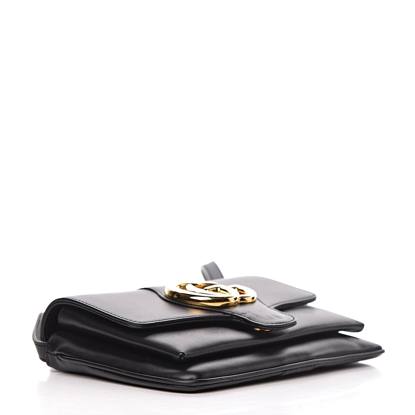 Vitello Palmellato Lux Small Arli Flap Shoulder Bag Black