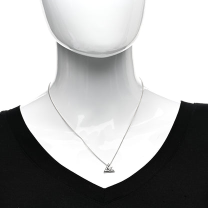 Louis Vuitton 18K White Gold Diamond Small LV Volt One Pendant Necklace 2 of 5
