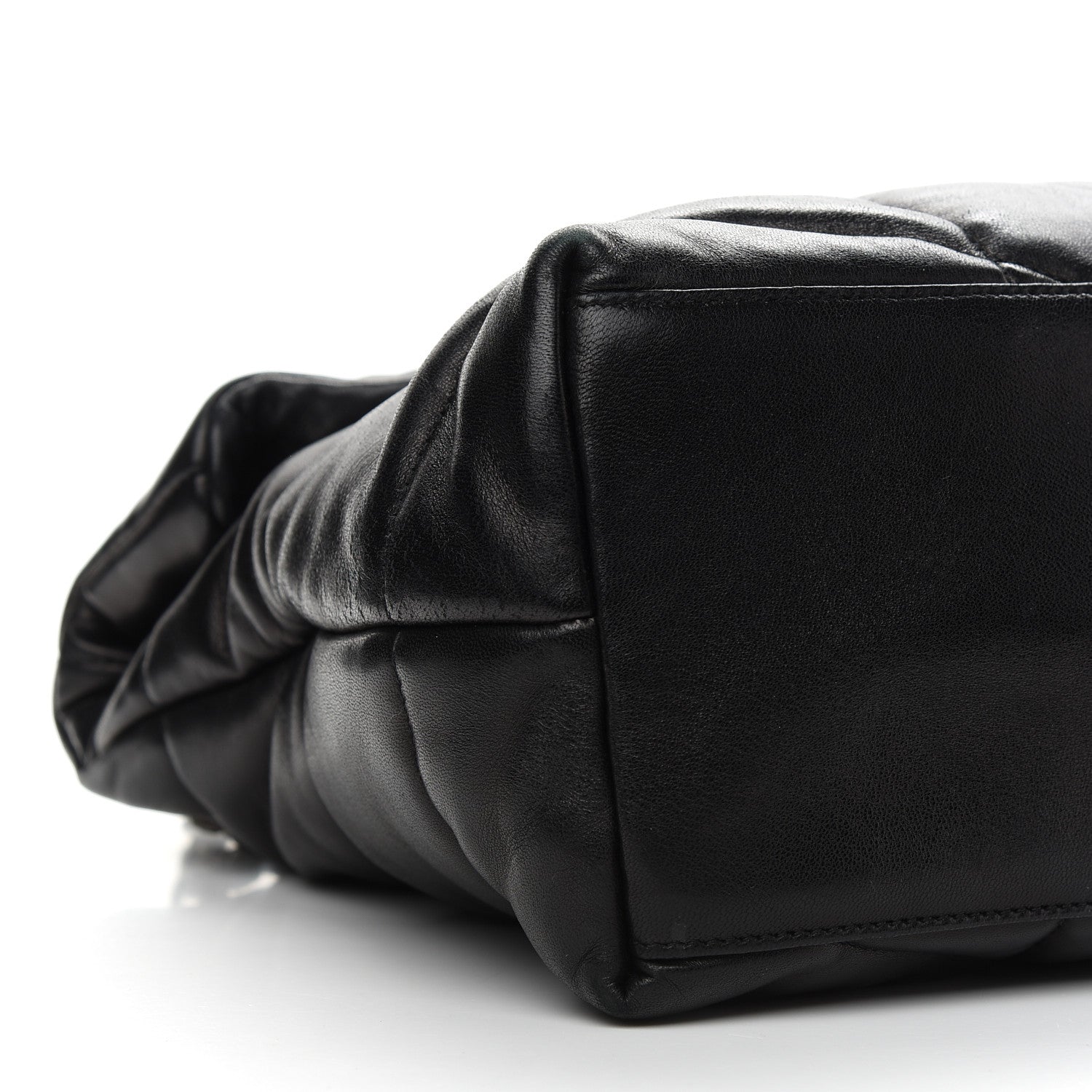 Saint Laurent Lambskin Quilted Medium Loulou Puffer Monogram Chain Satchel Black 8 of 9