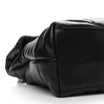 Saint Laurent Lambskin Quilted Medium Loulou Puffer Monogram Chain Satchel Black 8 of 9