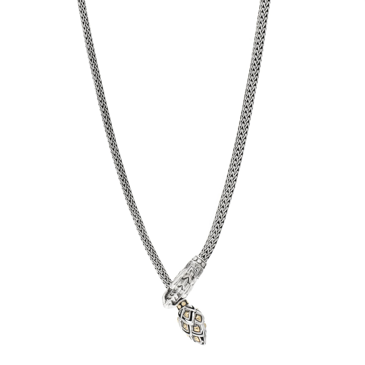 Sterling Silver 18K Yellow Gold Legends Naga Dragon Lariat Necklace