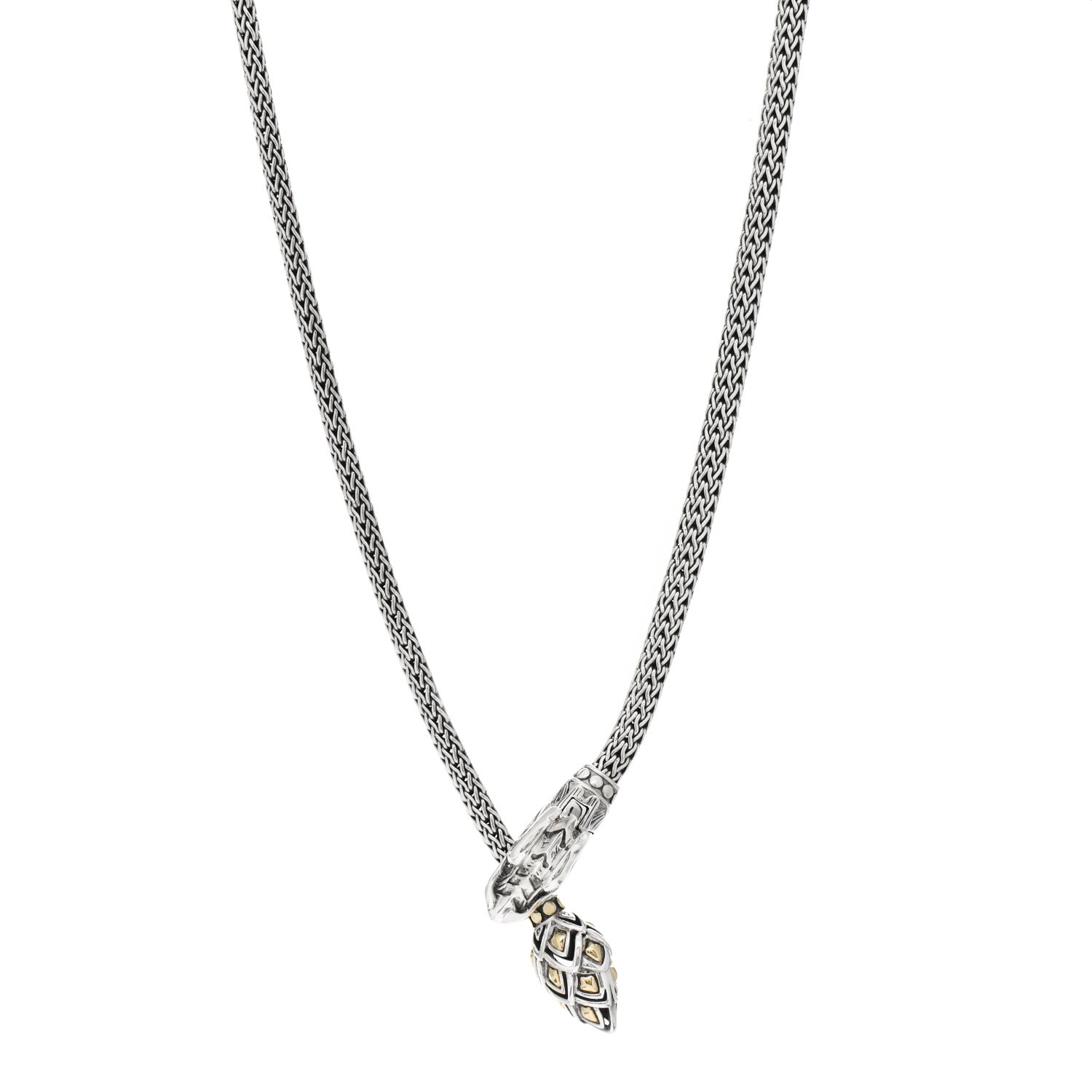 John Hardy Sterling Silver 18K Yellow Gold Legends Naga Dragon Lariat Necklace 1 of 4