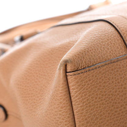 Gucci Pebbled Calfskin Medium GG Convertible Dome Satchel Beige 10 of 15