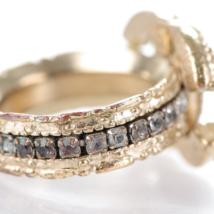 Chanel Paris Byzance Crystal CC Ring 6.5 Gold 6 of 8