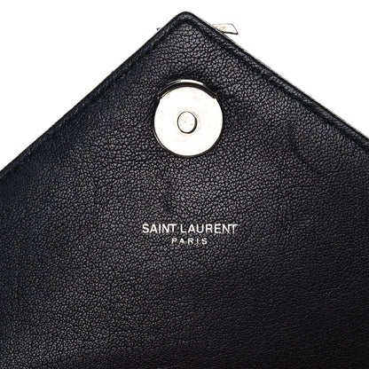 Saint Laurent Sheepskin Matelasse Chevron Patchwork Monogram Medium College Bag Black 12 of 17