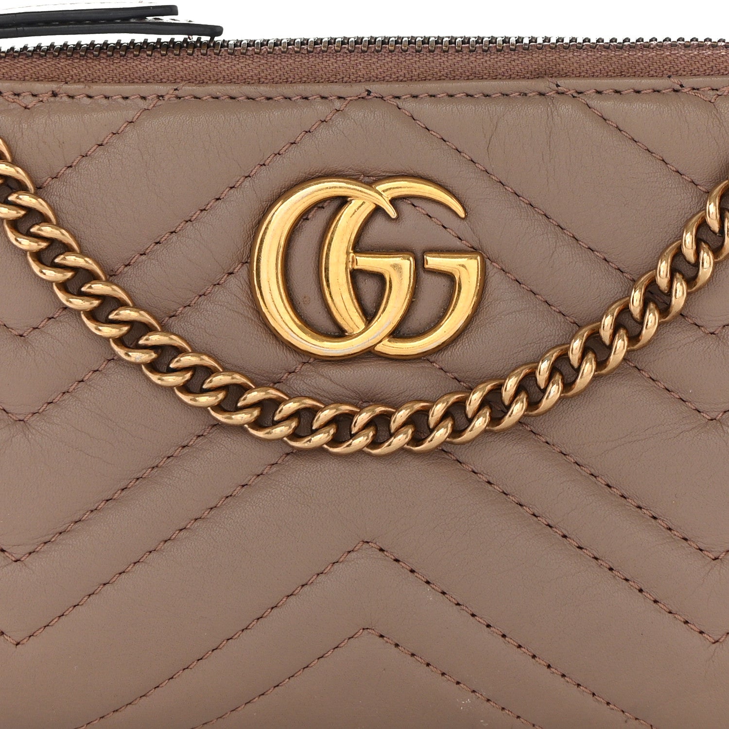 Gucci Calfskin Matelasse Mini GG Marmont Chain Bag Porcelain Rose 11 of 15