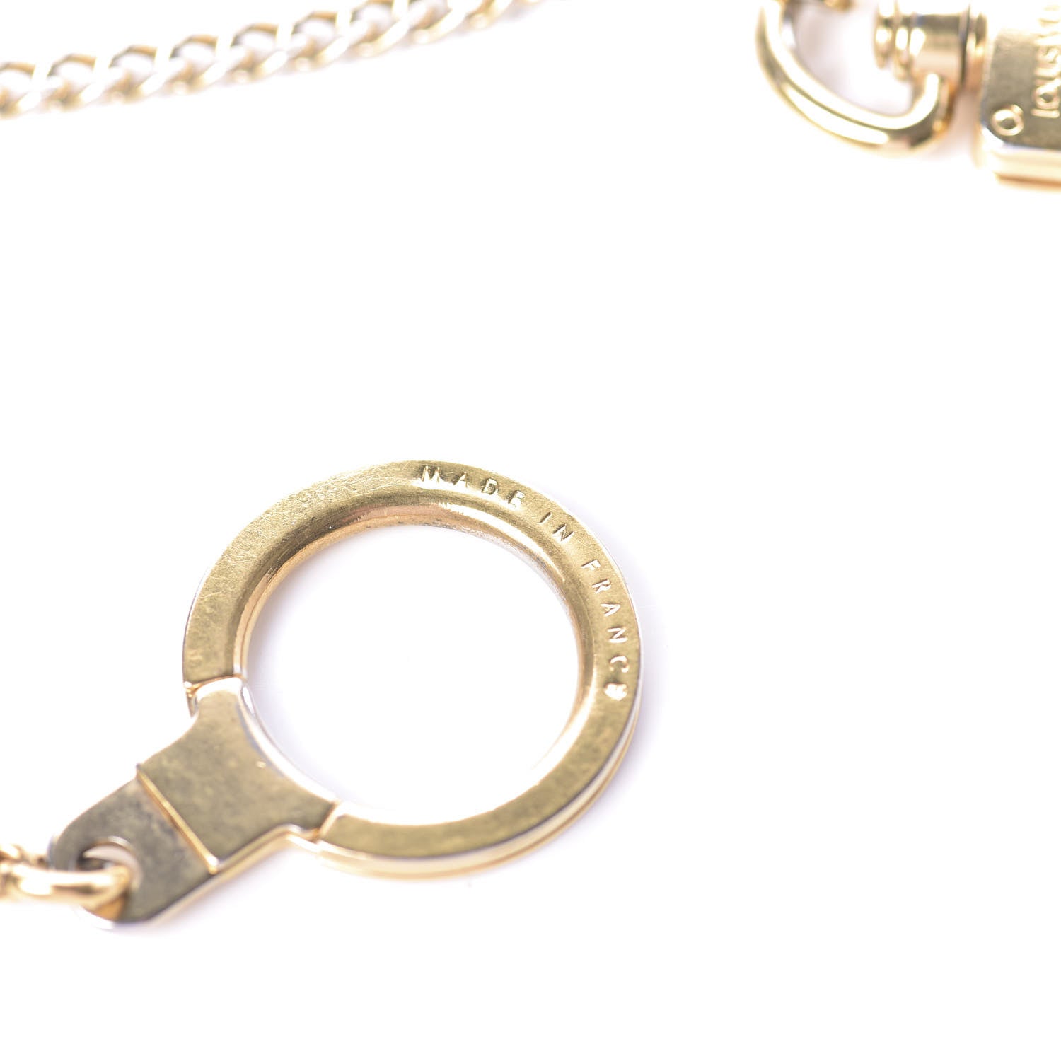Louis Vuitton Metal Pochette Extender Key Ring Chain Gold 3 of 4