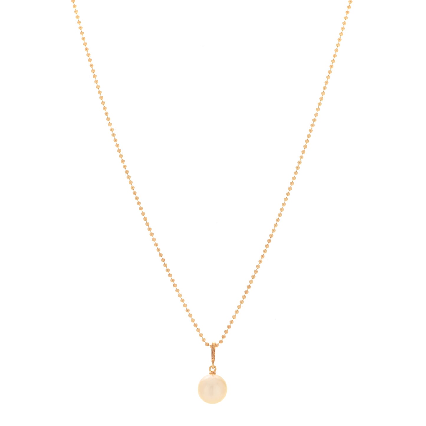 18K Yellow Gold Akoya Pearl 8mm Pendant Necklace