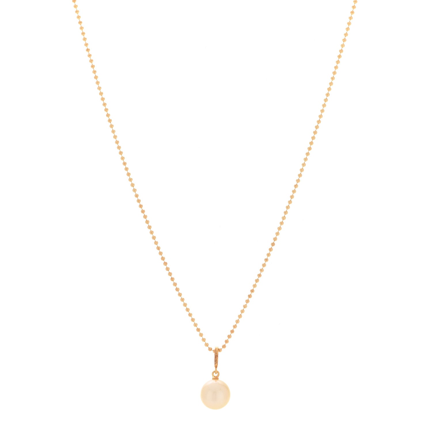 Mikimoto 18K Yellow Gold Akoya Pearl 8mm Pendant Necklace 1 of 14