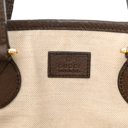 Gucci GG Supreme Monogram Textured Calfskin Small Ophidia Shoulder Tote Bag Beige Ebony New Acero 7 of 16