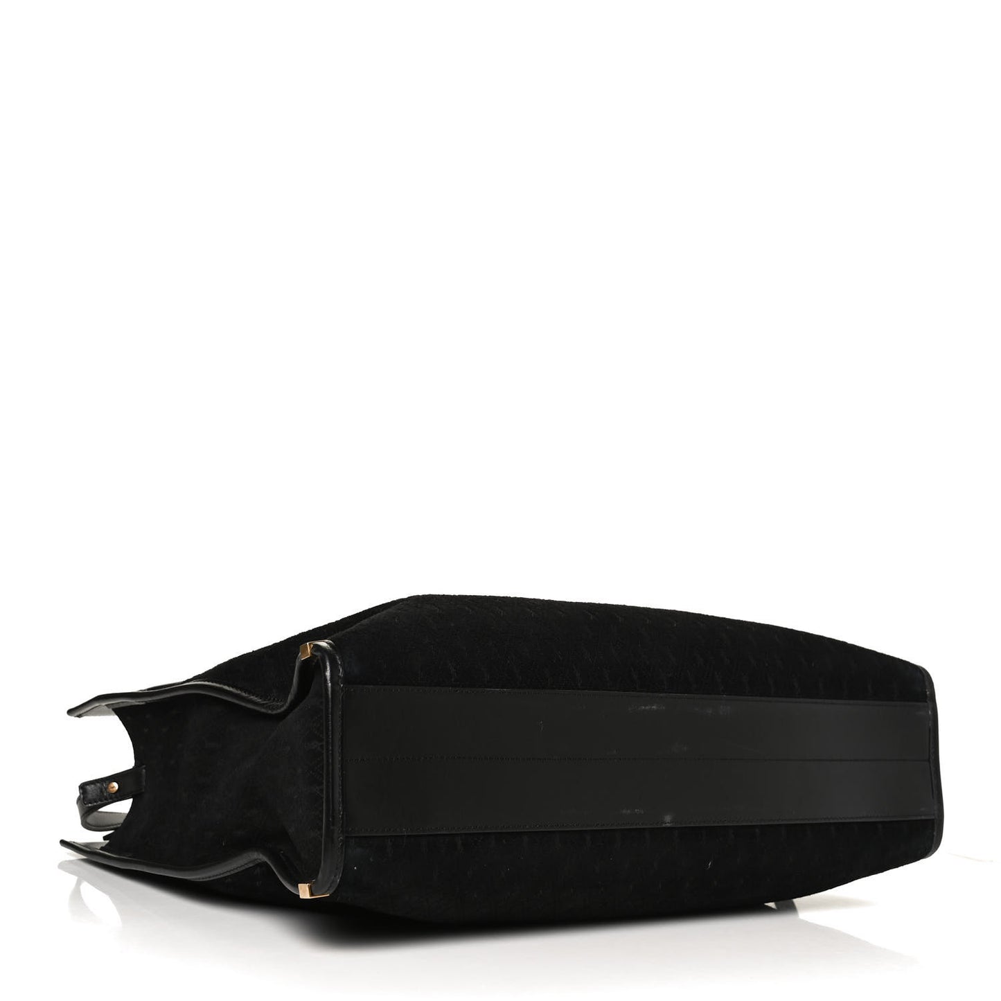 Suede All-Over Monogram Convertible Tote Black