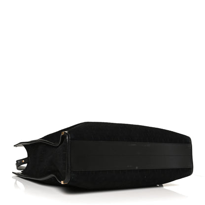 Saint Laurent Suede All-Over Monogram Convertible Tote Black 4 of 11