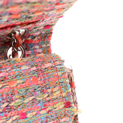 Chanel Tweed Quilted Medium Double Flap Pink 9 of 14