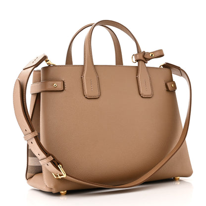 Burberry Derby Calfskin House Check Medium Banner Tote Camel 2 of 10