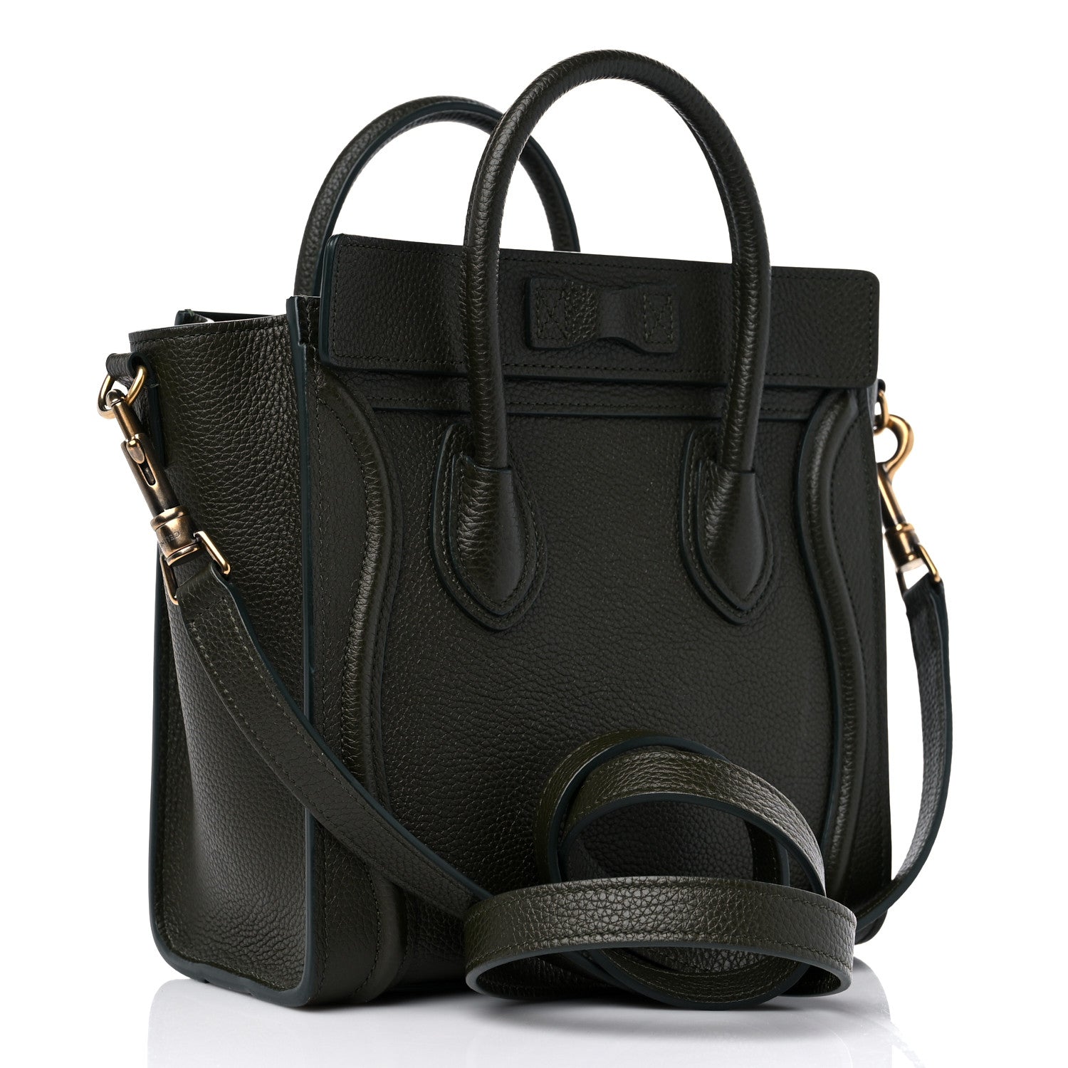 Celine Drummed Calfskin Nano Luggage Amazone 3 of 10