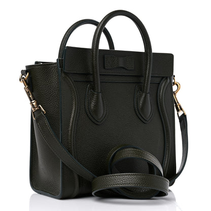 Celine Drummed Calfskin Nano Luggage Amazone 3 of 10