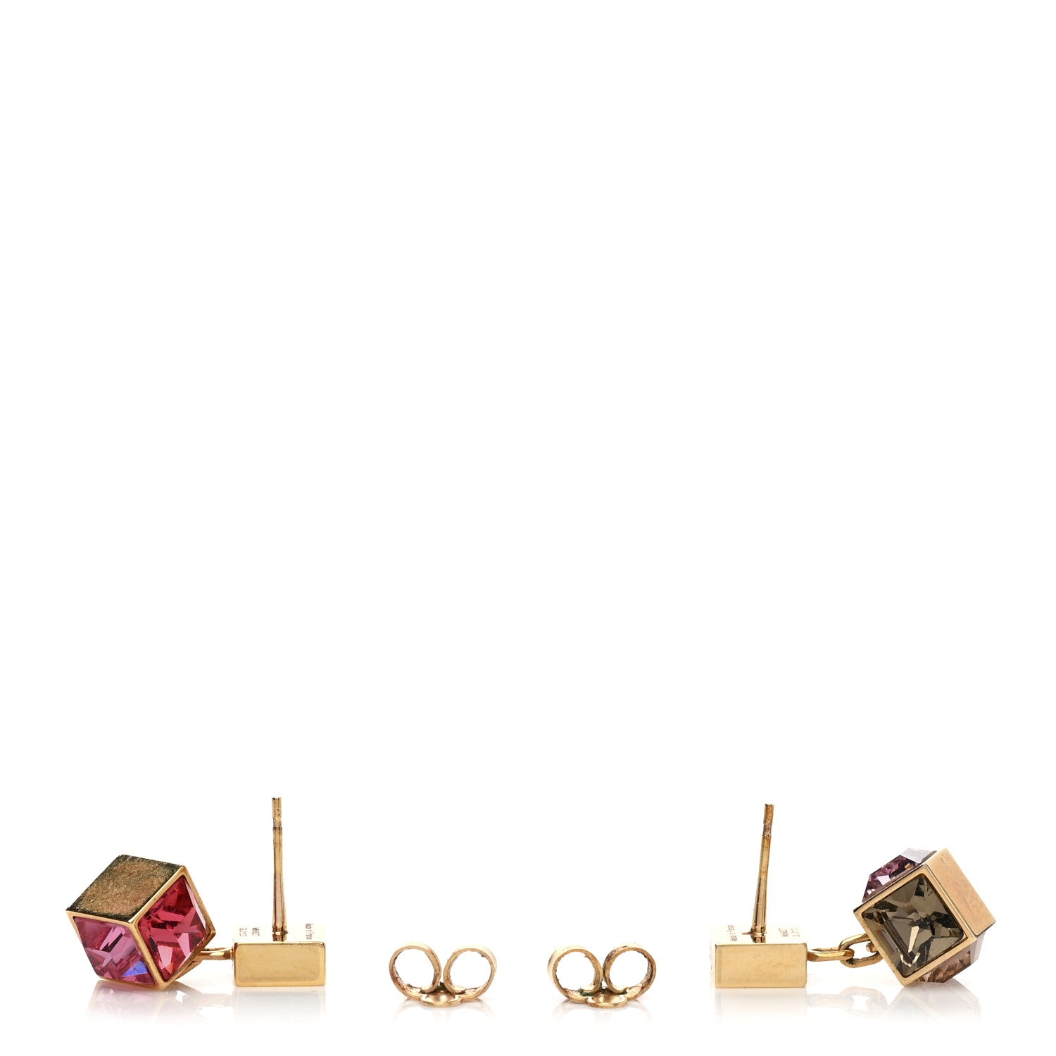 Louis Vuitton Swarovski Gamble Earrings Gold Multicolor 3 of 4
