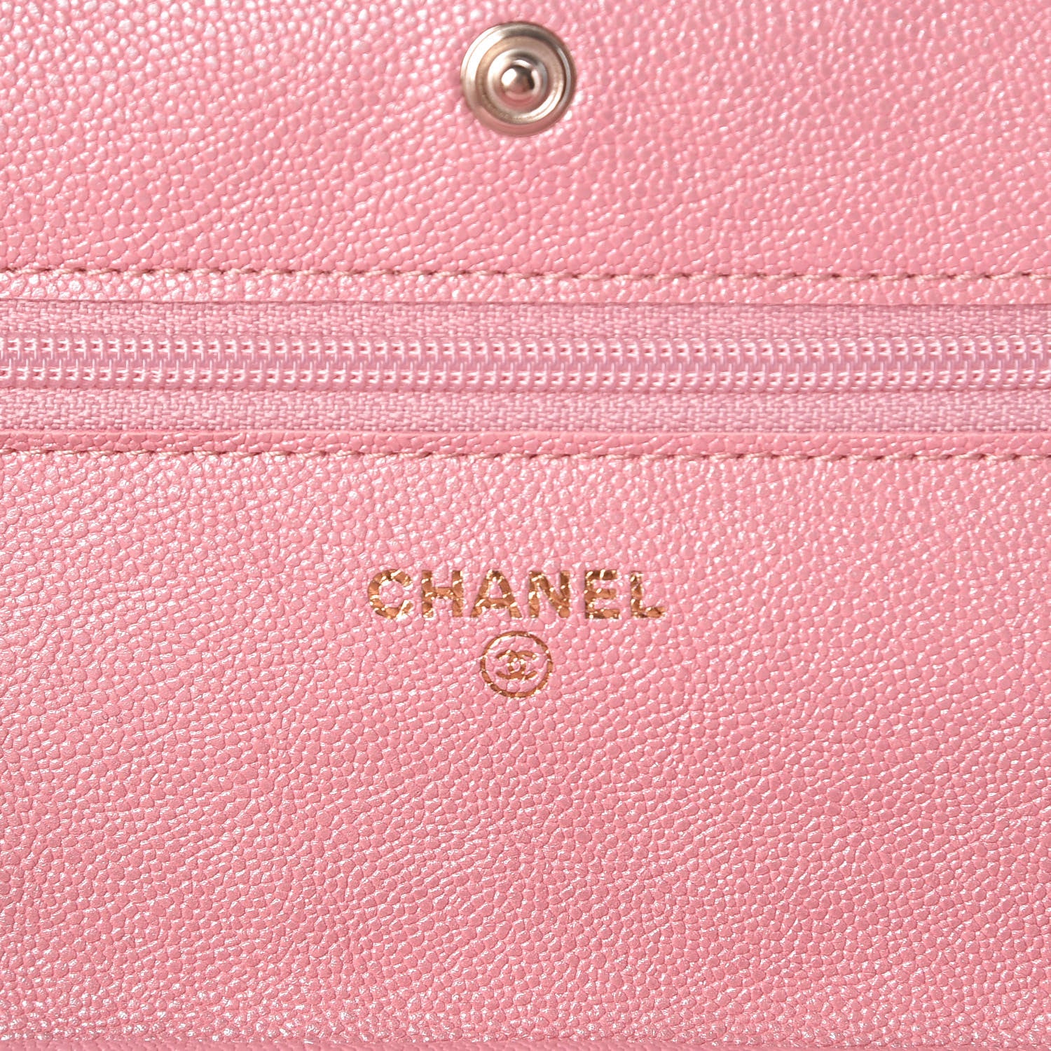 Chanel Iridescent Caviar Quilted Wallet on Chain WOC Rose Pink 7 of 11