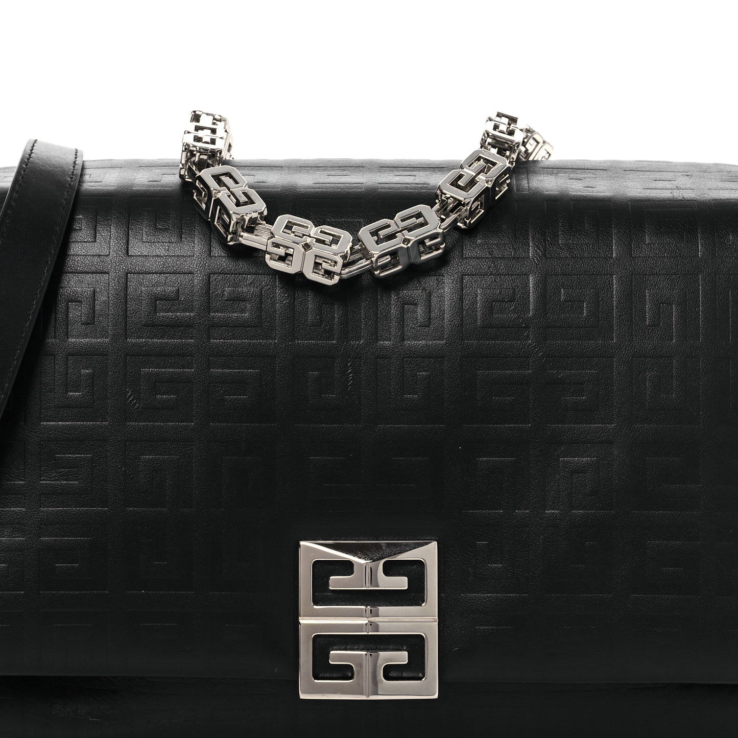 Soft Calfskin 4G Embossed Medium Shoulder Bag Black