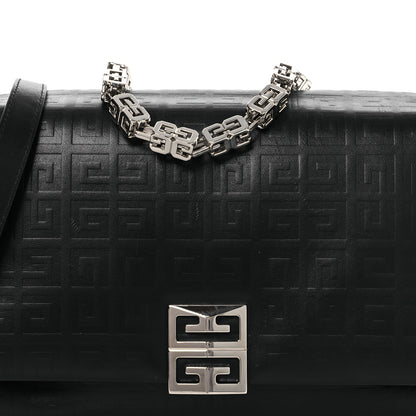 Givenchy Soft Calfskin 4G Embossed Medium Shoulder Bag Black 8 of 13