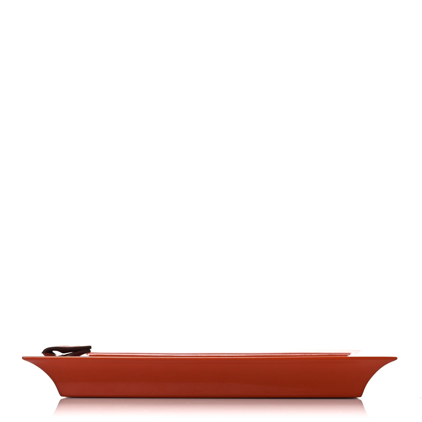 Lacquered Wood Taurillon Clemence Large Atrium Cheval Change Tray Orange Sanguine