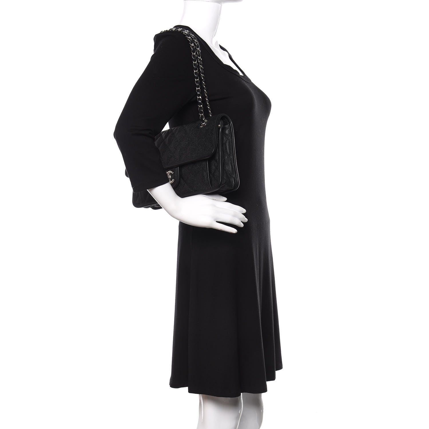Chanel Caviar Quilted Medium French Riviera Flap Black 2 of 12