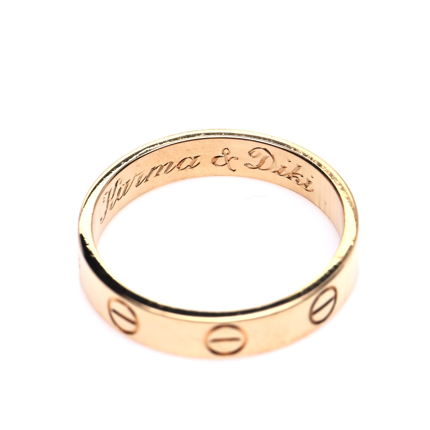 18K Yellow Gold 3.5mm LOVE Wedding Band Ring 52 6