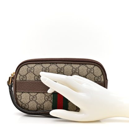 Gucci GG Supreme Monogram Ophidia Phone Case Wristlet Brown Brown 2 of 9