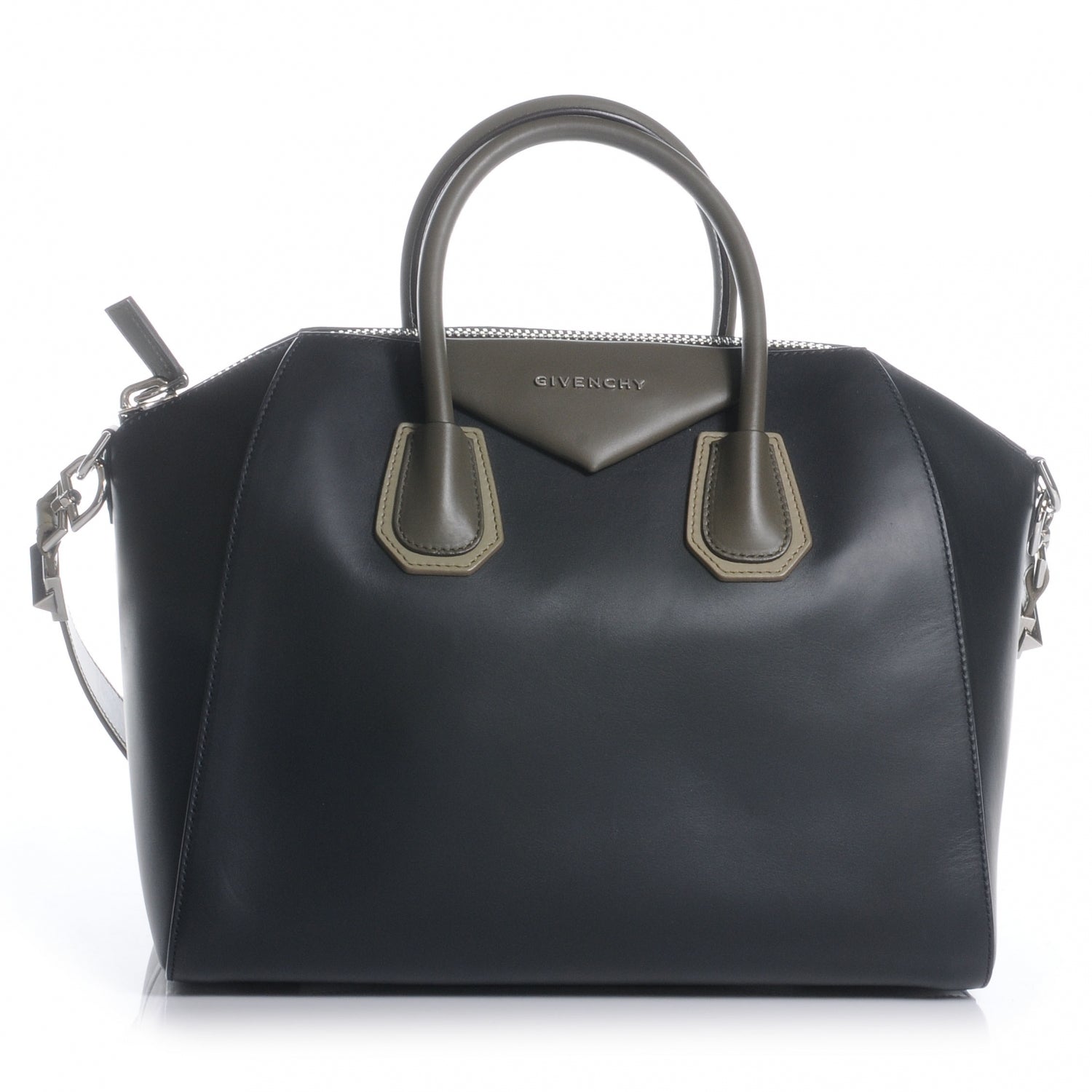Givenchy Smooth Calfskin Medium Bi-Color Antigona Black Green 1 of 9