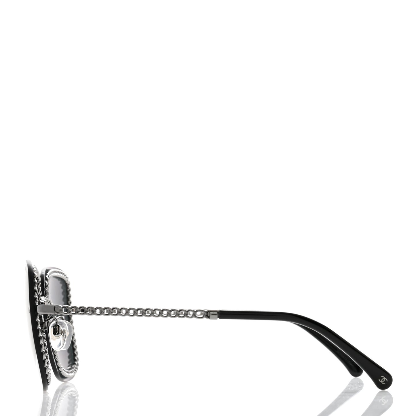 Square Removable Chain Pearl Sunglasses 4244 Black