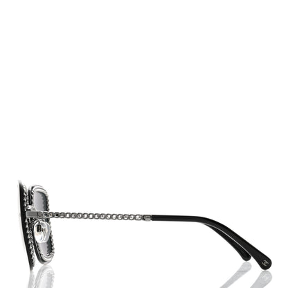 Chanel Square Removable Chain Pearl Sunglasses 4244 Black 3 of 7